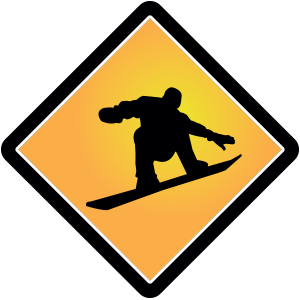 Snowboard-Schild