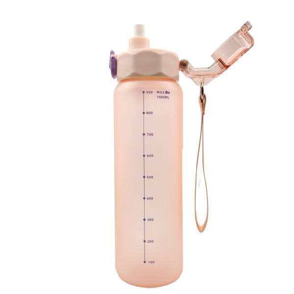 EVOLIKE 1 Liter Trinkflasche mit Strohhalm, verschiedene Farben