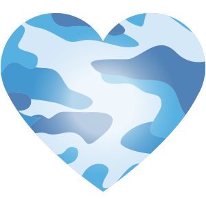 Camou Herz blau